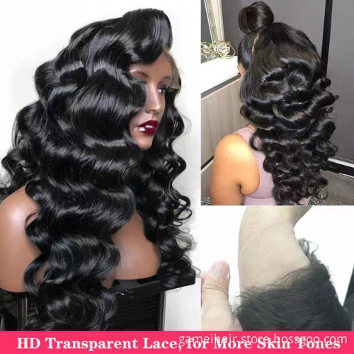 Wholesale Raw Brazilian Virgin Loose Deep Wave Wig 13x4 HD Lace Front Human Hair Wigs for Black Women Pre Plucked Lace Front Wig